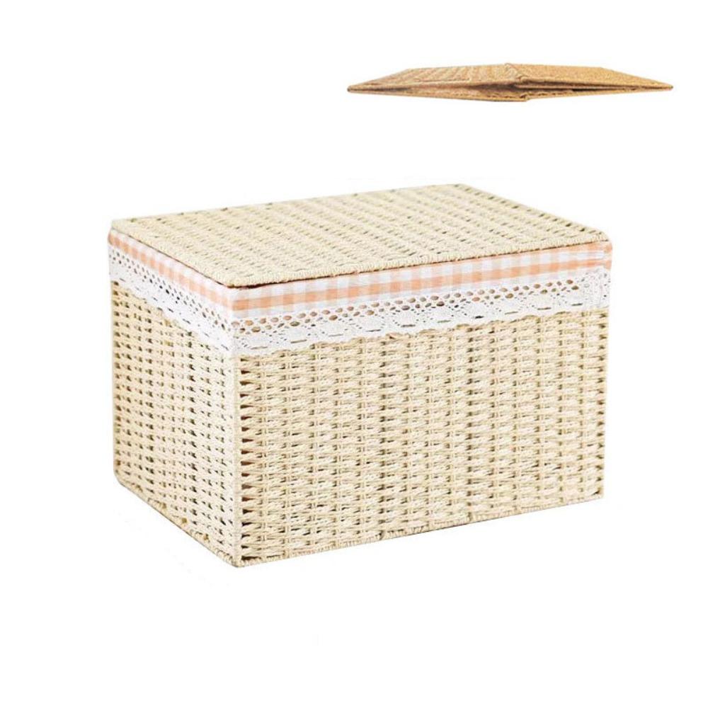 Large Capacity Foldable Storage Bin Plaid lining Laundry Storage Basket Multifunction Organizer