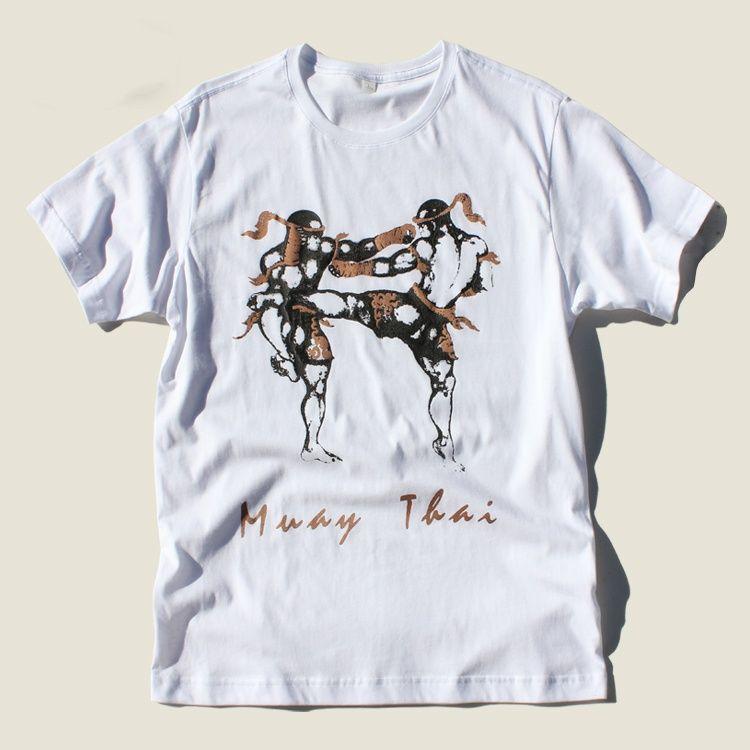 

Muay Thai Fighting Fitness Printed T-Shirt Summer Trend Brand Boxing Sanda Short Sleeve Cotton Crew Neck Half Sleeve Clothes Tee S