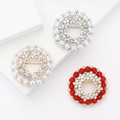 Alloy Rhinestone Garland Brooch Atmospheric High-End Women'S Suit Cardigan Corsage Jewelry Pin