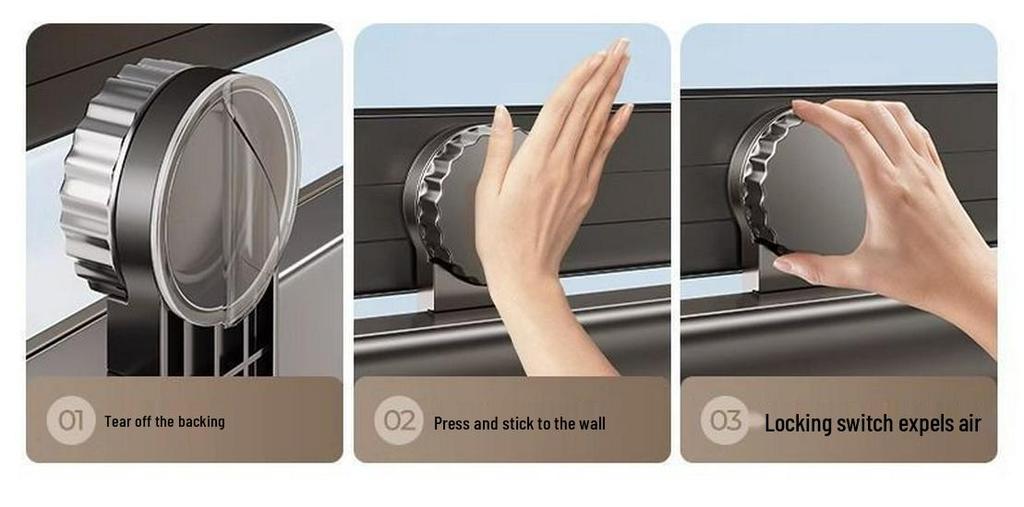 Invisible Retractable Folding Drying Rack with No-Punch Suction Cup for Balcony