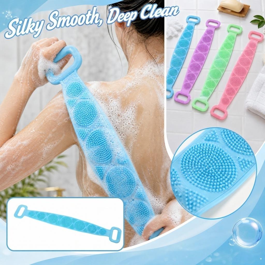 Silicone Body for Back - Long Exfoliating Shower Towel for Men and Women, -Sided Deep Cleansing