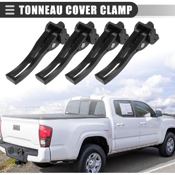 Motoforti Rear Clamp/Truck Bed Tonneau Cover Clamp/Universal Replacement Parts for Hard Folding or Soft Folding Tonneau Cover/Plastic/Black/4 Pcs