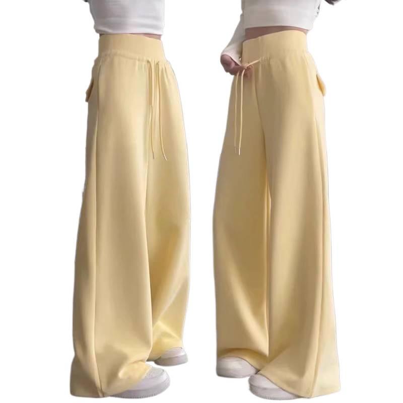 American Style Women's High-Waist Micro Flare Sweatpants: Slimming, Stylish Spring 2026 Edition with Drawstring and Flattering Draping.