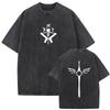 Game Devil May Cry Dante Vintage Acid Washed T-shirt Men Gothic Retro Fashion Short Sleeve T Shirts Male Hip Hop Streetwear
