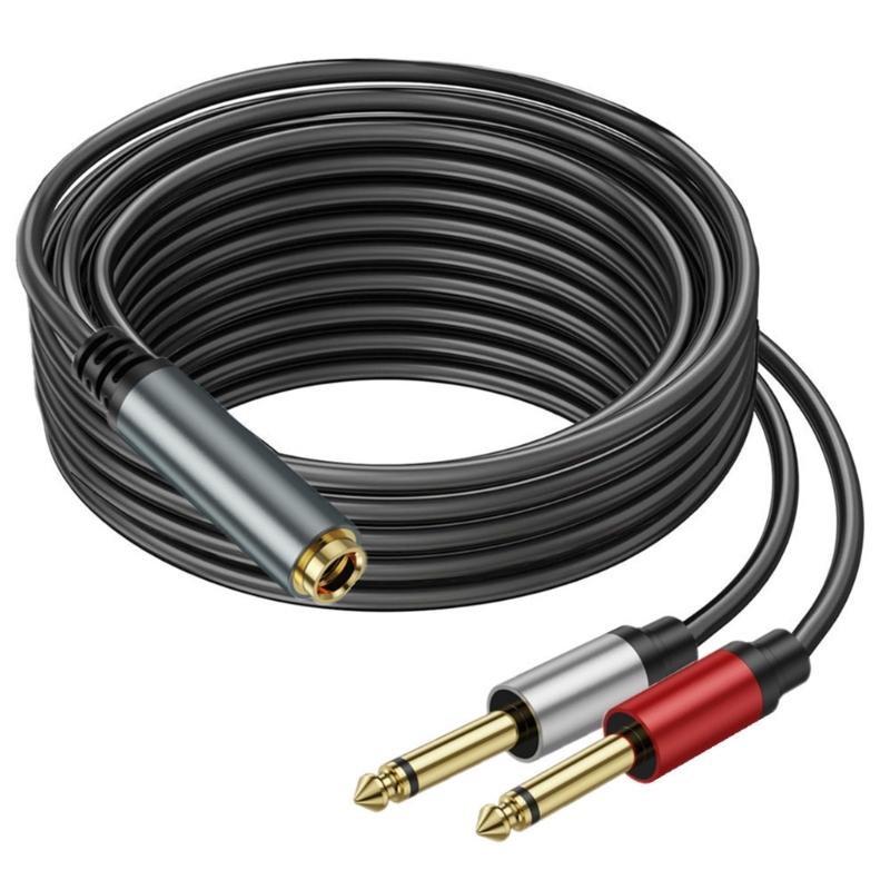 6.35mm TRS Stereo Female Plugs to 2x 6.35mm Male Mono Music Speaker Adapter,6.35mm Speaker Splitter Cable