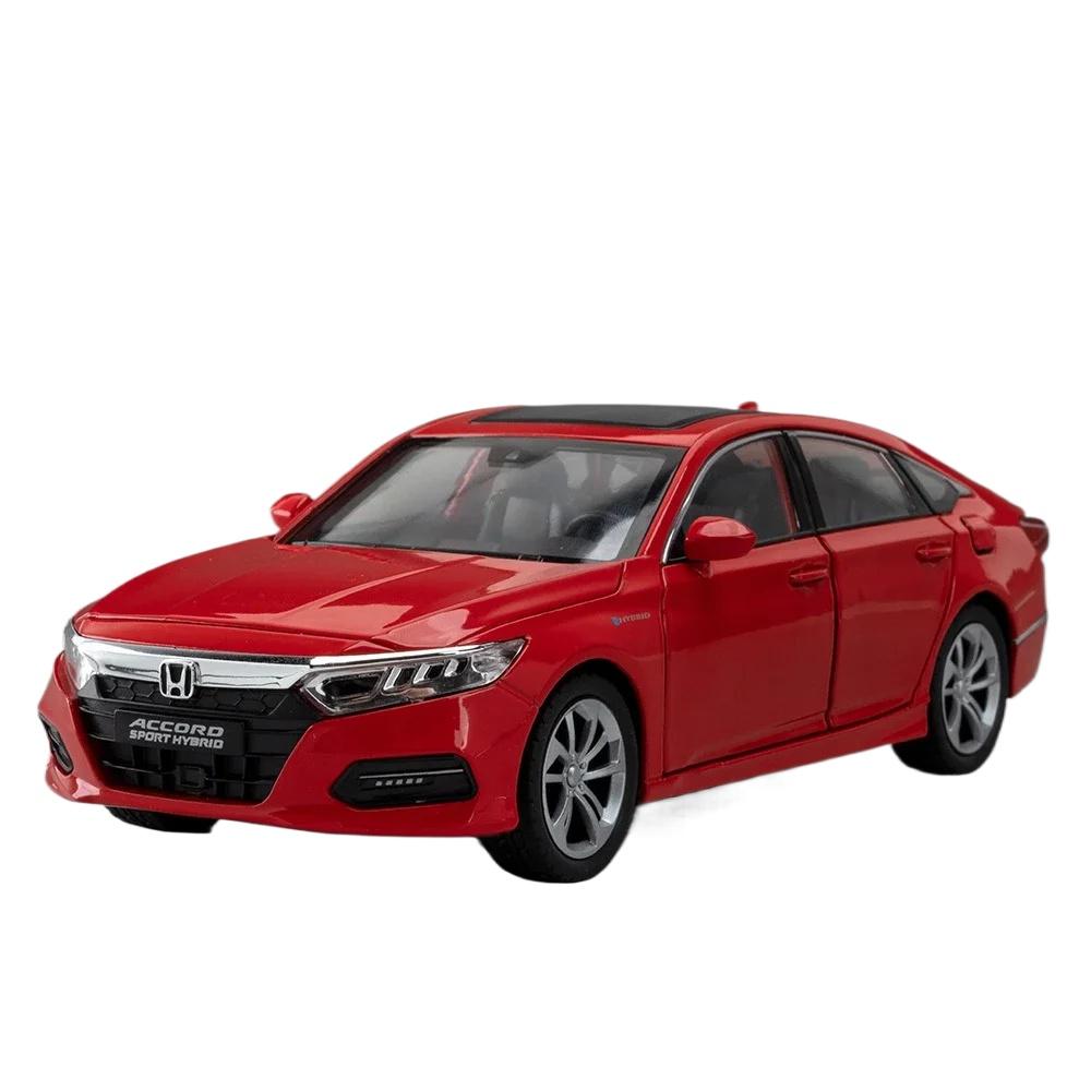 

1/24 Scale HONDA ACCORD Miniature Car Model Toys Alloy Diecast Vehice 6 Door Opened Sound Light Pull Back Toy Children s Birthday Gift красный