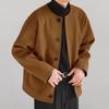 Autumn Winter Men's Fashion Korean New Outfit Hombre Elegante Casual Design Collarless Loose Woolen Jacket