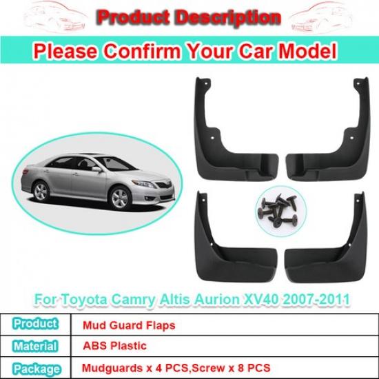 Car Mud Flaps For Toyota Camry Altis Aurion XV40 2007-2010 2011 Guards Mudguards