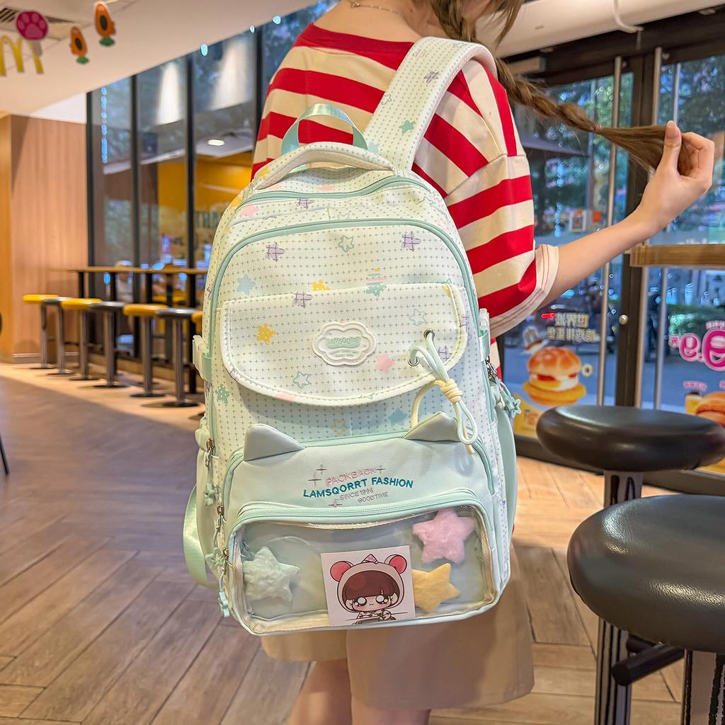 Schoolbag Japanese ins new schoolbag high value fresh sweet pain bag middle school student backpack light large capacity backpack