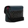 COACH Track Canvas Leather Crossbody Bags Large Men's Black Gray Blue (Unisex) Crossbody Bags C8128 QBTU3
