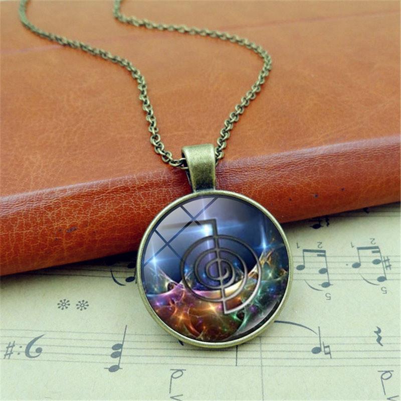 Exquisite Legierung Zeit Edelstein Anhänger Halskette Modischer Retro-Stil Für Frauen Und Männer