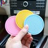 2PC Car Coasters PVC Anti-sliTexture Soft Glue Portable  Cup Holder Mat Anti-deform Comfortable Touch Car Interior Accessories