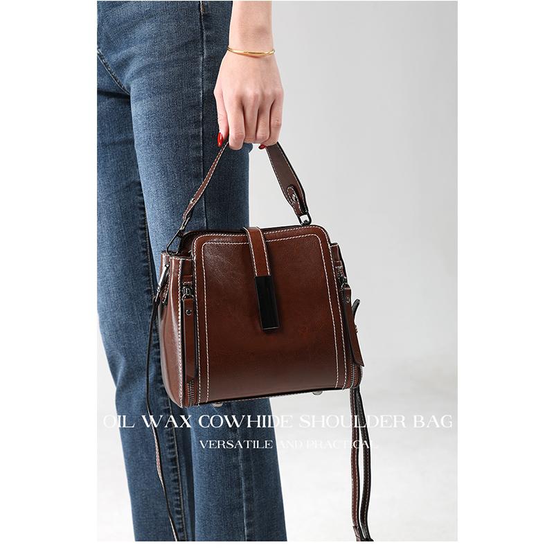 Women's Shoulder Bag Genuine Leather Zipper Purse Luxury Cowhide Crossbody Bags Female Handbag Hobos Messenger Tote Bag