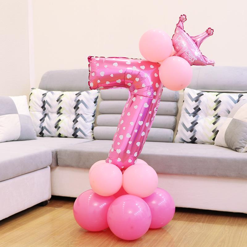 32 Inch 0-9 Number Foil Balloons Set Wedding Anniversary Balloon Baby Shower Birthday Balloons Party Supplies