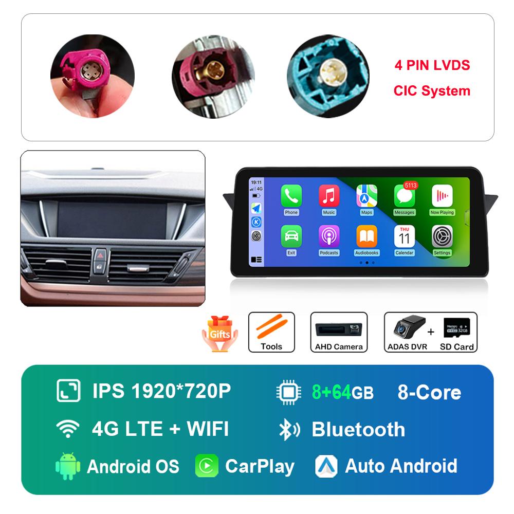 12.3 Inch for BMW X1 E84 2009 -2015 CIC System DSP Stereo GPS HD Touch Screen Android Car Radio Multimedia Player GPS 4G WiFi