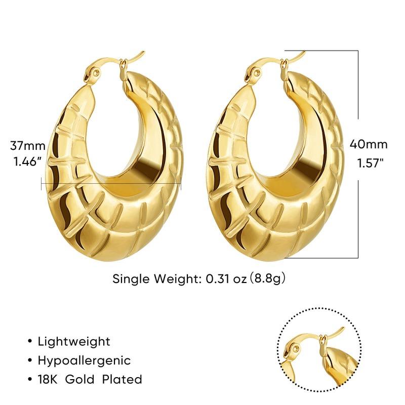 Trendy exaggerated design atmospheric geometric earrings women's electroplated titanium steel non-fading high-end ear jewelry
