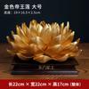 New Chinese Style Handmade Golden Emperor Lotus Figurine for Buddhist Decor with Zen Incense Burner Ceramic Miniatures