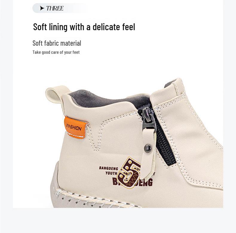 Women's Plus Size Soft Sole Ankle Boots - Spring Hand-Stitched Martin Style Casual Mom Shoes