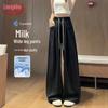 Women's High-Waist Draped Wide-Leg Pants