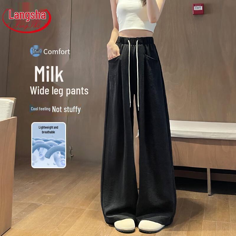 Women's High-Waist Draped Wide-Leg Pants