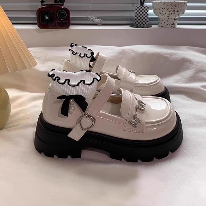 Girls' leather shoes 2025 spring and autumn new British style children's black performance shoes sweet princess shoes jk loafers