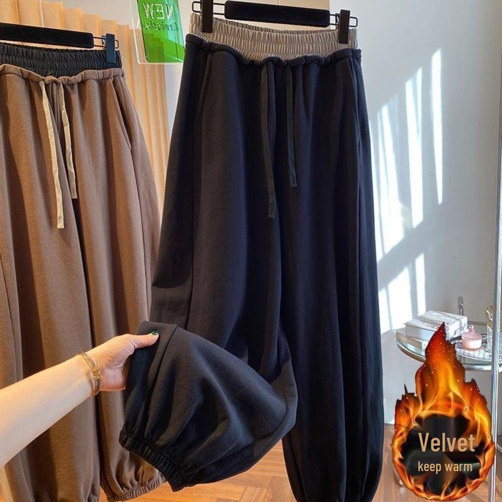 

Plus Size Fashionable Unisex Harem Sweatpants - Spring/Autumn, Cuffed Wide-Leg for Men & Women 3XL for 150-170 kg