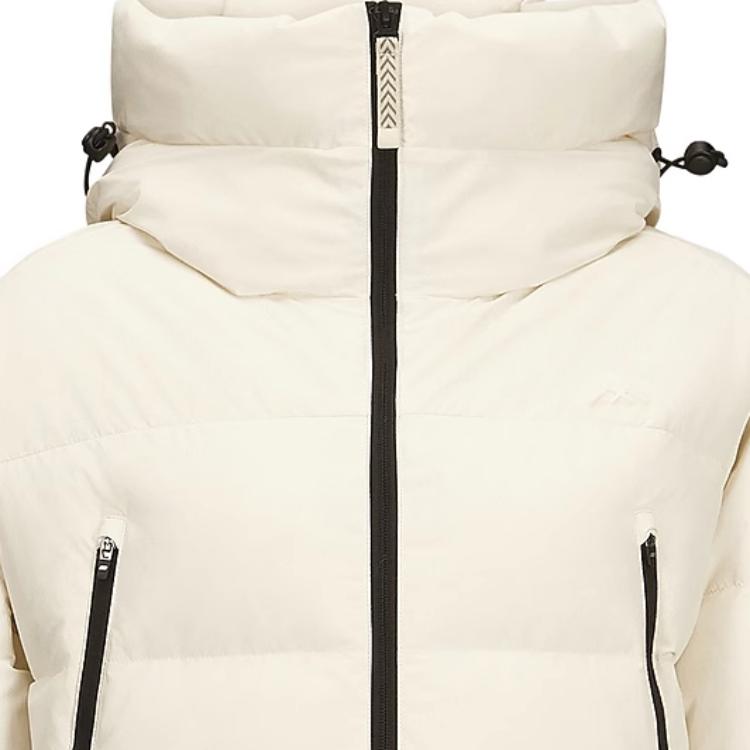 Skechers Outdoor Series Color Block Design Warm Comfortable Soft Long Sleeve Down Jacket Women Outerwear Eggshell L424W001-00V7