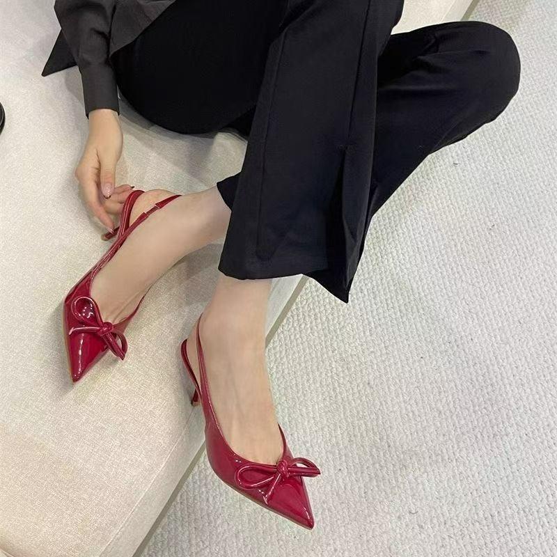 Sandals women's summer wear high-heeled sandals temperament versatile bag head sandals bow high-heeled sandals women