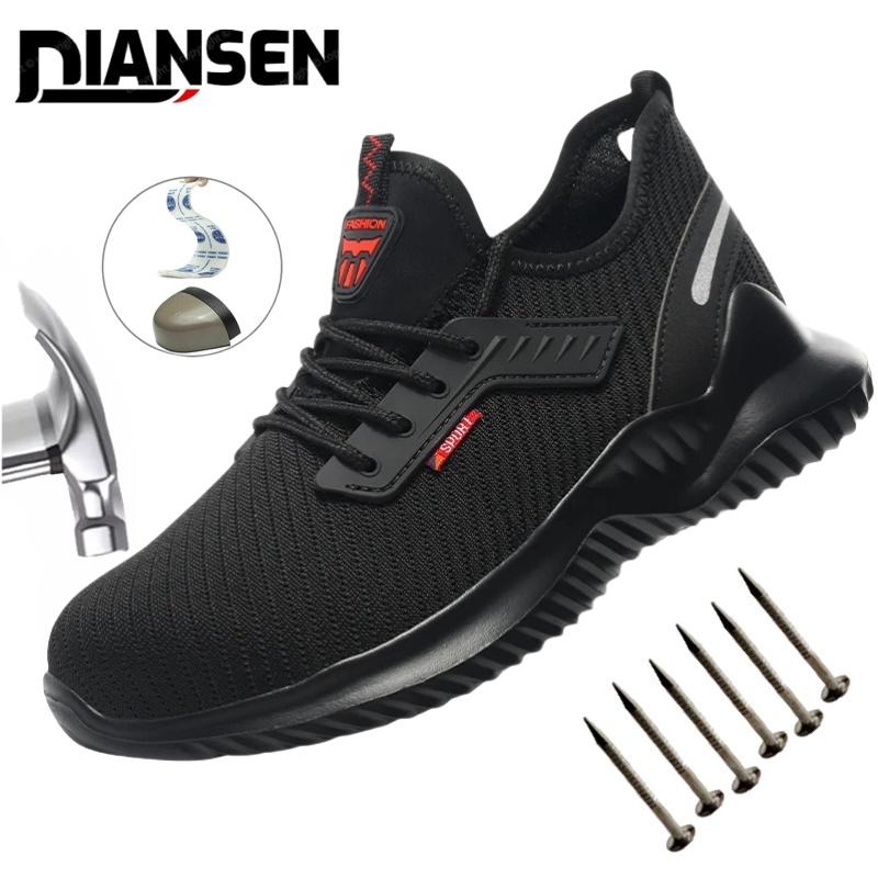 Men Safety Boots With Steel Toe Cap Anti-Smash Work Sneakers Safety Shoes Men Indestructible Work Hiking Warehouse Mining Shoes