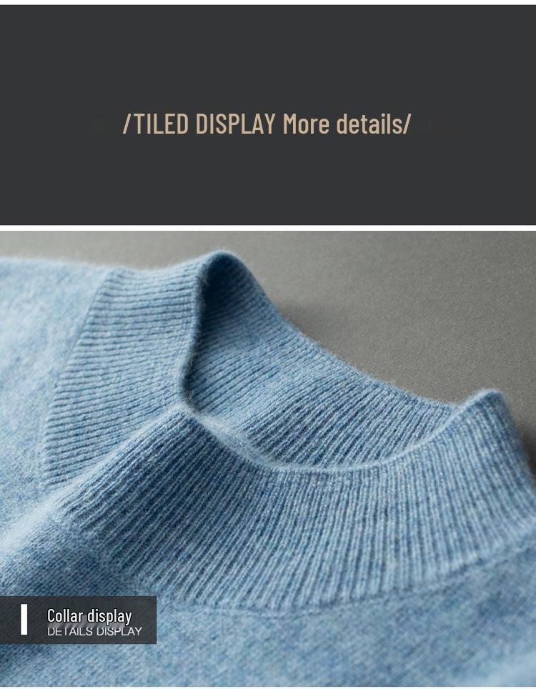 Seamless Men's Cashmere Half-Neck Sweater for Autumn/Winter - Versatile Knitwear