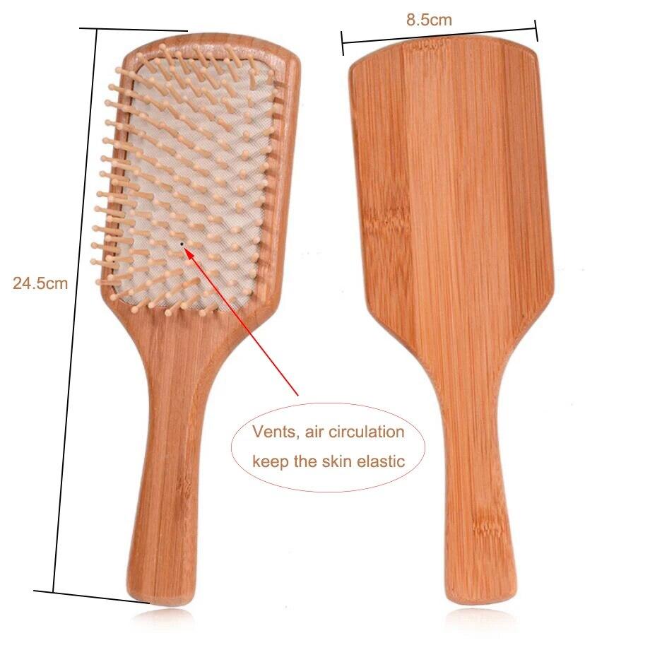 Premium Wooden Bamboo Hair Brush Improve Hair Growth Wood Hairbrush Prevent Hair Loss Comb Massage Hair Comb D30