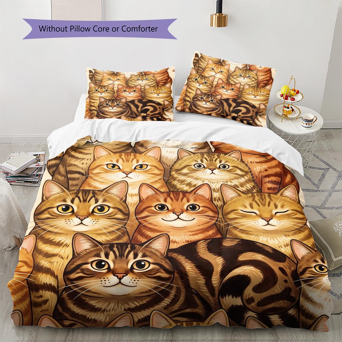 

Civet cat Pattern Bedding Quilt Set Quilt Cover Pillowcase Home Decoration Birthday Gift (1 * duvet cover + 2 * pillowcase, without core) 135x200cm
