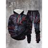 Men'S 3D Dragon Graphic Hoodie And Jogging Pants - Trendy And Comfortable Attire for Spring And Autumn