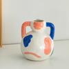 Handmade painted ceramic vase hotel exhibition niche flower ware Creative ceramic decorative vase Flower Arrangement Decoration