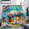 1Pc Easter Pokemon Print Flannel Blanket, High quality Comfortable for All Seasons, Home Decor, Warmth and Comfort, Perfect for Christmas Gifts