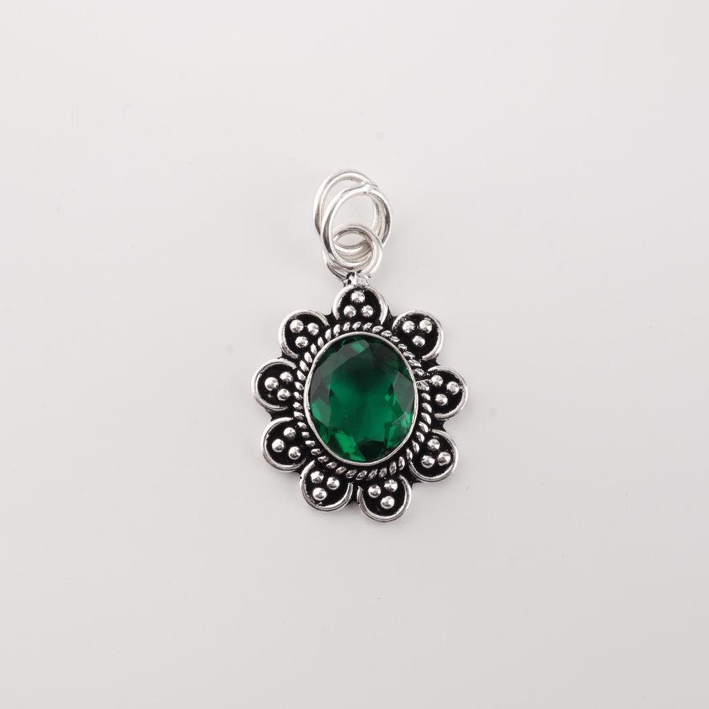 Chrome Diopside Gemstone 925 Sterling Silver Jewelry Handmade Beautiful Pendant 1.37" For Her CP-40-2