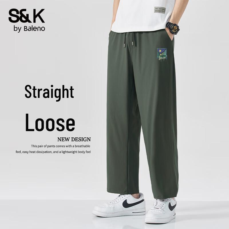 

Baleno Men s S&K Series Ice-Feel Straight-Leg Sports Pants 3XL