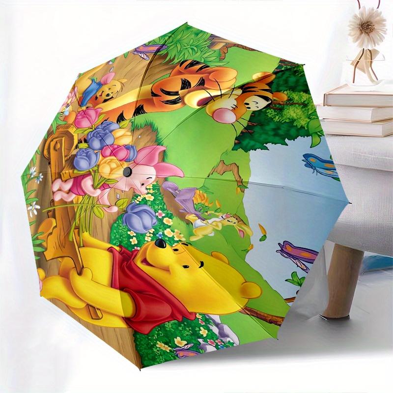 1pc Winnie the Pooh,Tigger Automatic Folding Umbrella: Compact 8-Bone Design Cartoon Outdoor Travel Companion, Business Umbrella, Christmas