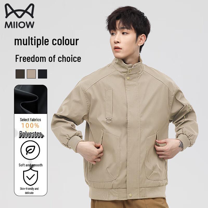 

MiiOW Men s Casual Stand-Collar Workwear Jacket 3XL