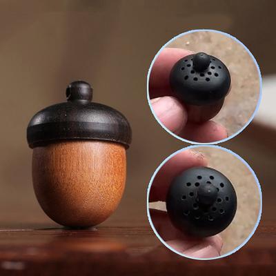Sticlă de parfum din lemn natural în formă de lotus, tămâie expandabilă, mini lemn de santal, borcan sigilat portabil, pandantiv container pomander