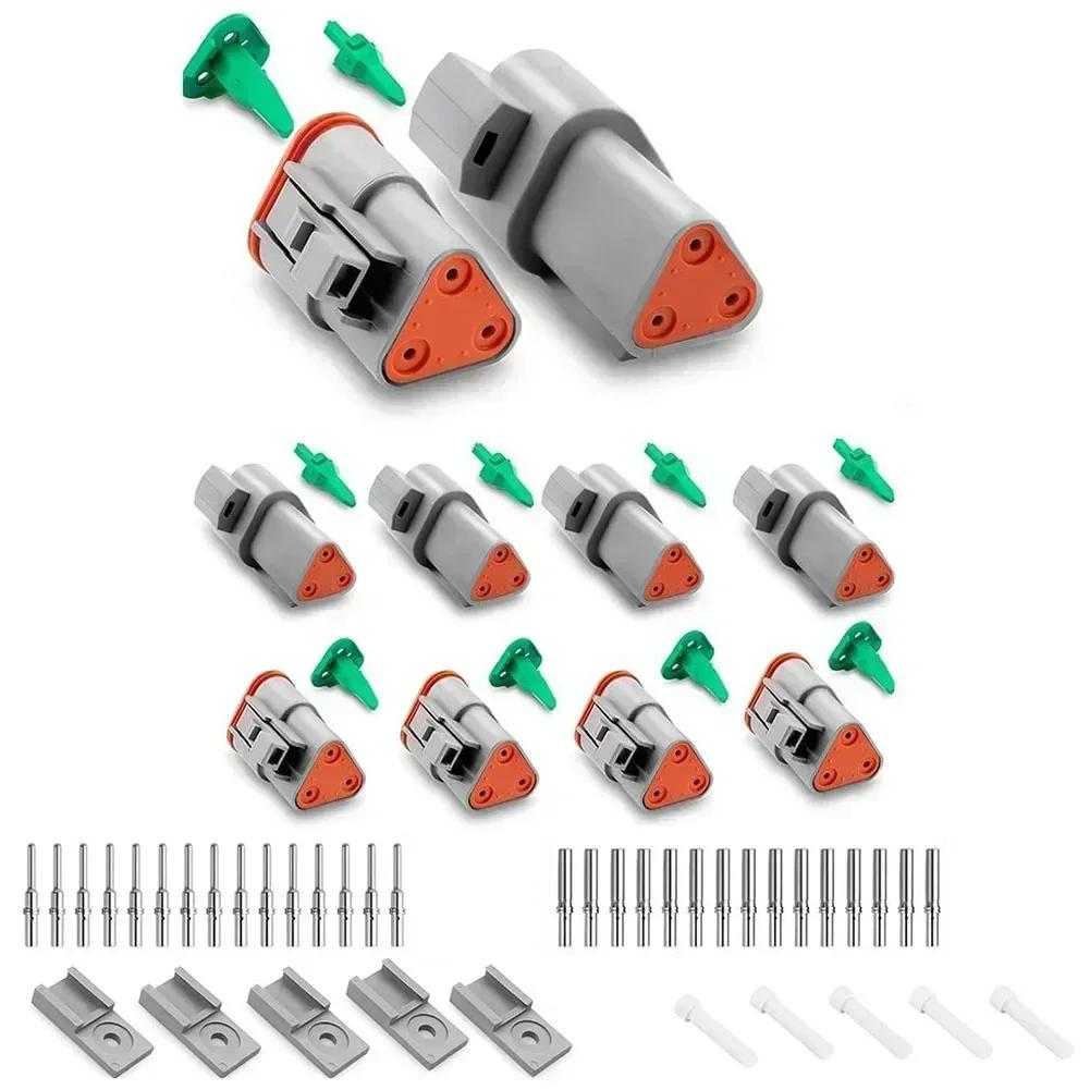 Gray, IP68 Waterproof DT Connector, 5-piece Set With Contact Kit, 16-20 Wire Gauge. Tool Accessories For Waterproof Connectors.