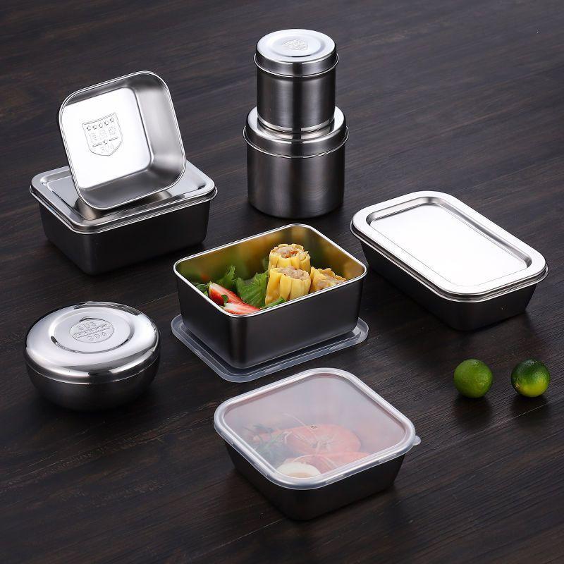 304 Stainless Steel Food Sample Box with Lid - Small Dish for Kitchen and Canteen Use