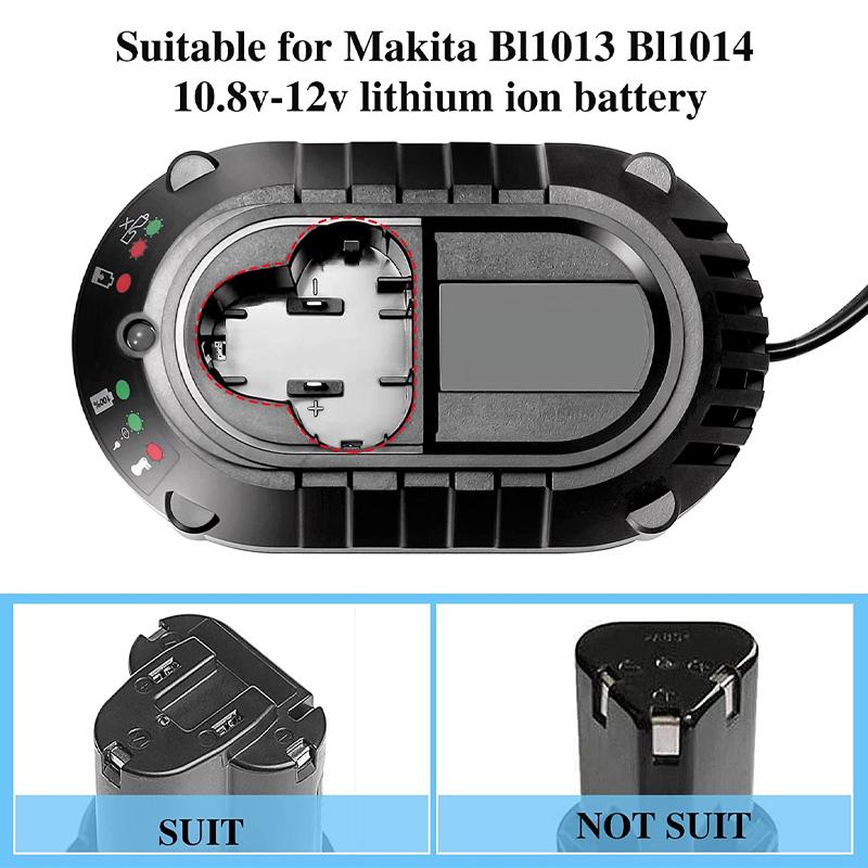 Replacement Charger For Makita 10.8V 12V BL1013 BL1014 Li-ion Battery Over-Discharge Protection Charger With LED Indicator