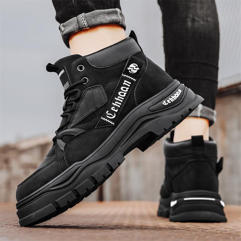Men's Autumn Outdoor Hiking Boots Men's High Top Medium Top Martin Boots Thick-soled Wear-resistant Tooling Shoes