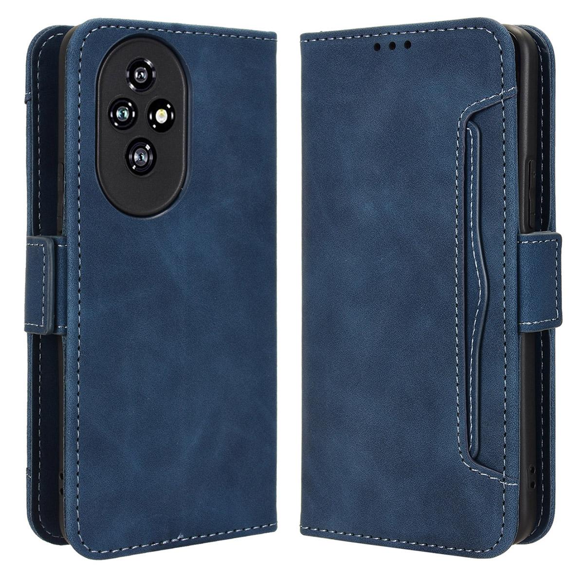 

Чехол для Honor 200 5G с несколькими слотами для карт, кожаный кошелек, чехол для телефона Blue