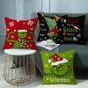 New Christmas Decorative Cushion Cover Linen Print Funny Pillow Sofa Home Cushion Cover
