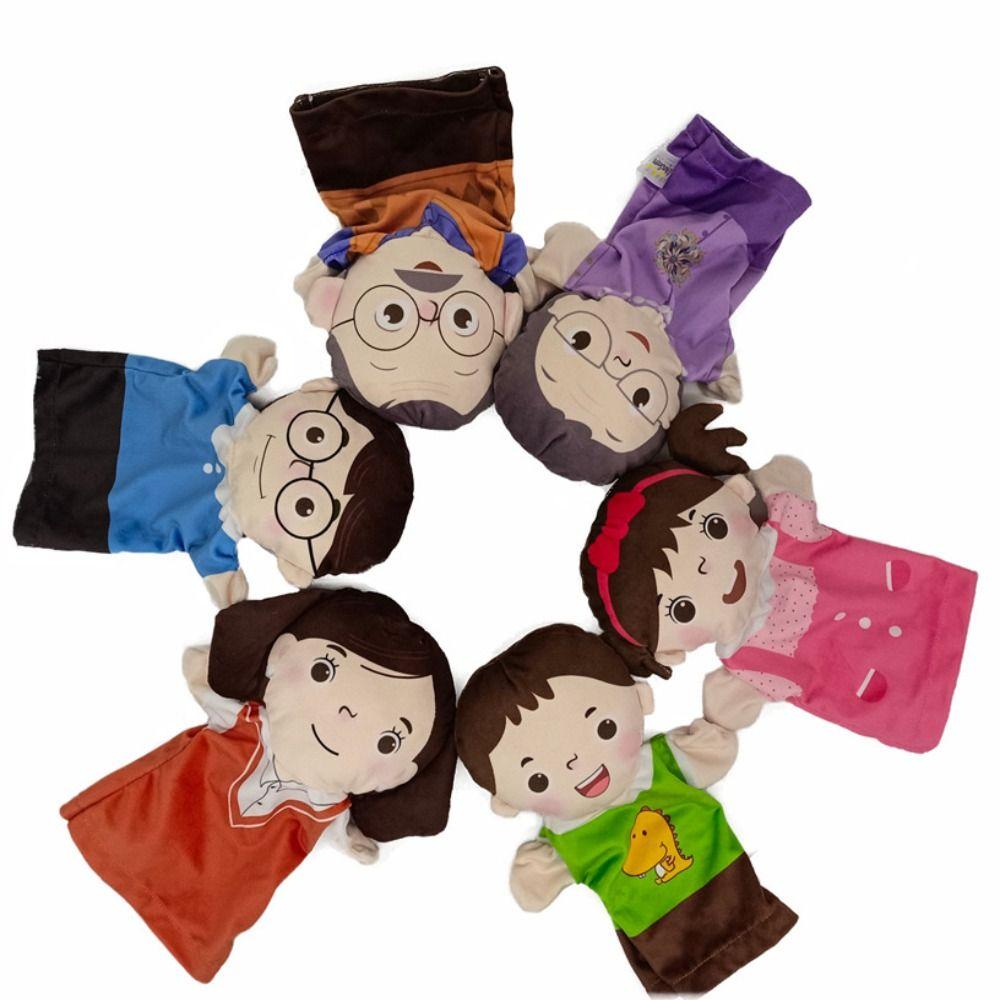Grandparents Family Member Puppet Plush Children Plush Gloves Baby Toys Doll Toys  Kid