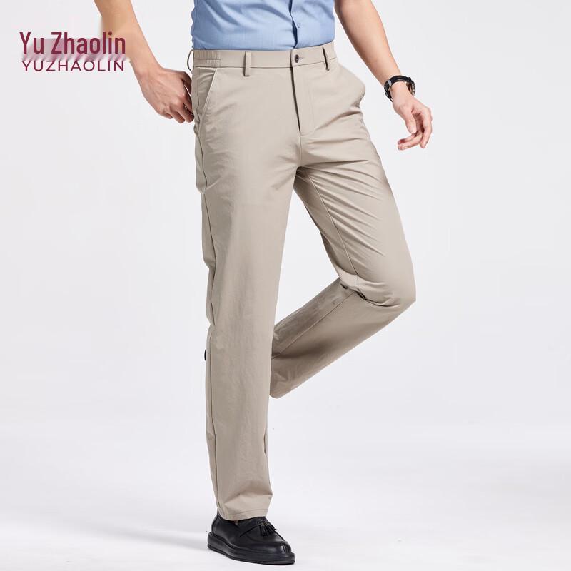YUZHAOLIN Men s Premium Business Casual Straight-Leg Pants 33 хаки