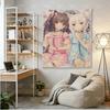 Nekopara Chocola  Vanilla Tapestry Cute Neko Girls Anime Wall Hanging Kawaii Cat Girl Bedroom Dorm Decor for Fans
