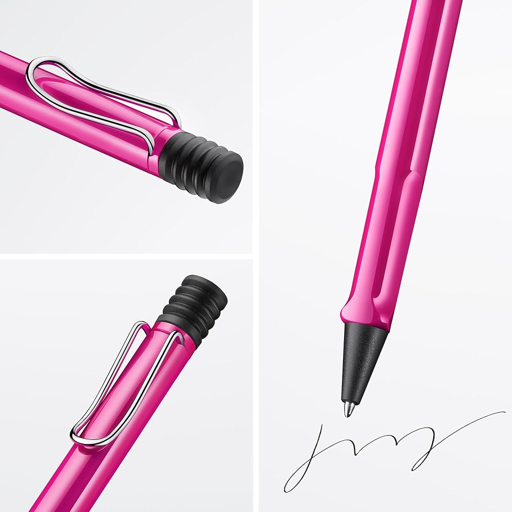 LAMY (Ramy) Safari Pink Ballpoint Pen - Ergonomic Grip Line Width M - Comfortable for Long Writin...